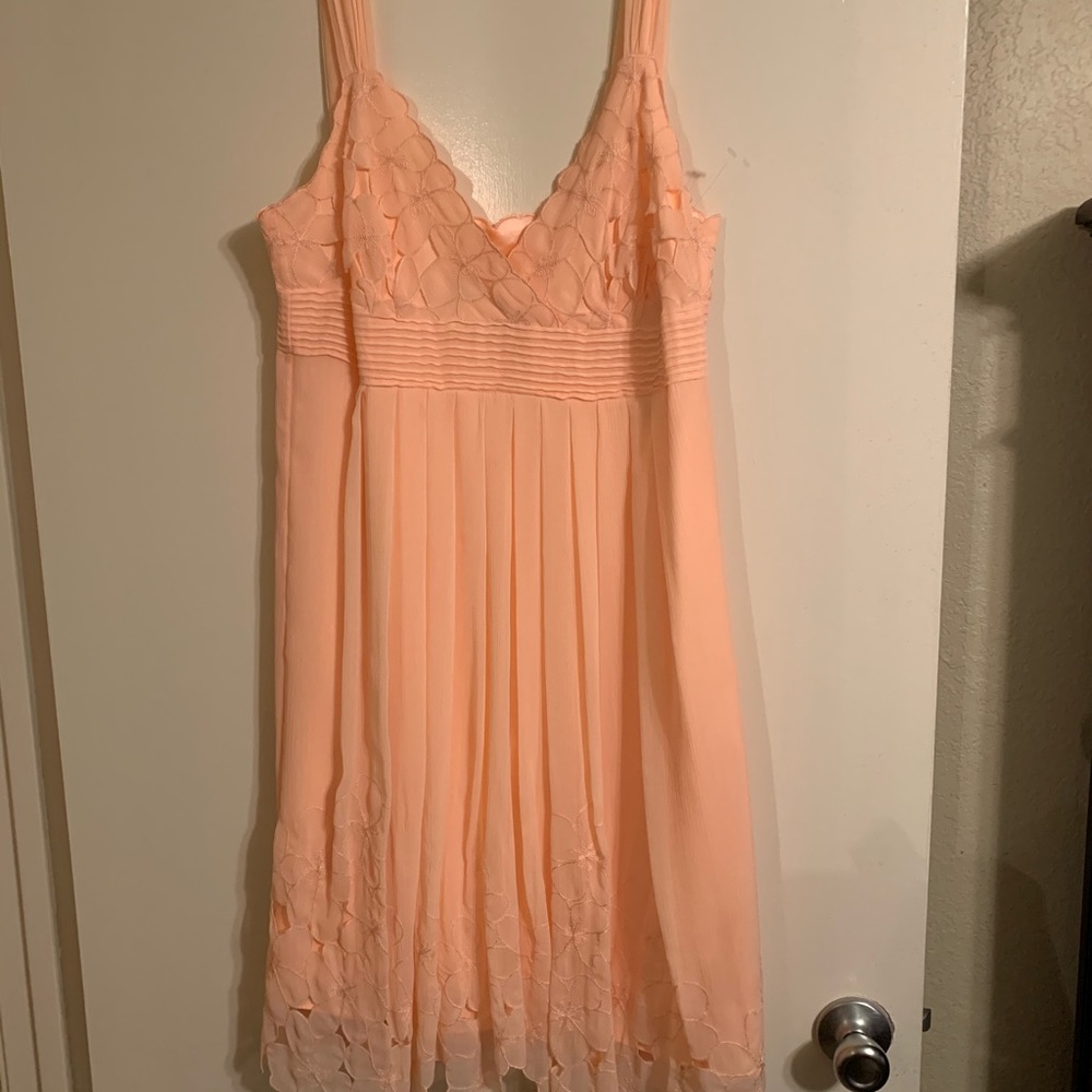 Peach wide spaghetti strap dress